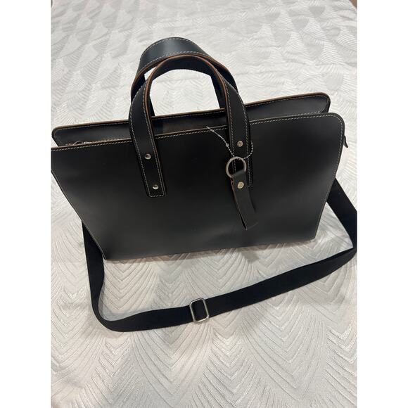 Vacavaliente Recycled Leather Briefcase Argentina Black Robb Vices Set Sale !!! - Picture 3 of 11